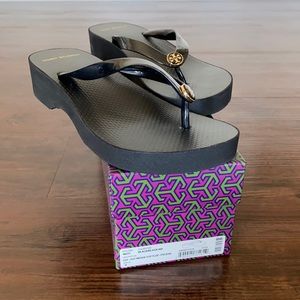 Tory Burch cut out wedge flip flop sandal